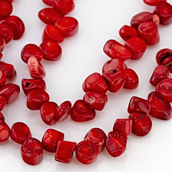 New REAL RED CORAL 60" Endless Strand - Picture 7 of 11